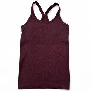 Lululemon Women’s Burgundy Ribbed Tank Top Built-In Bra Size 6